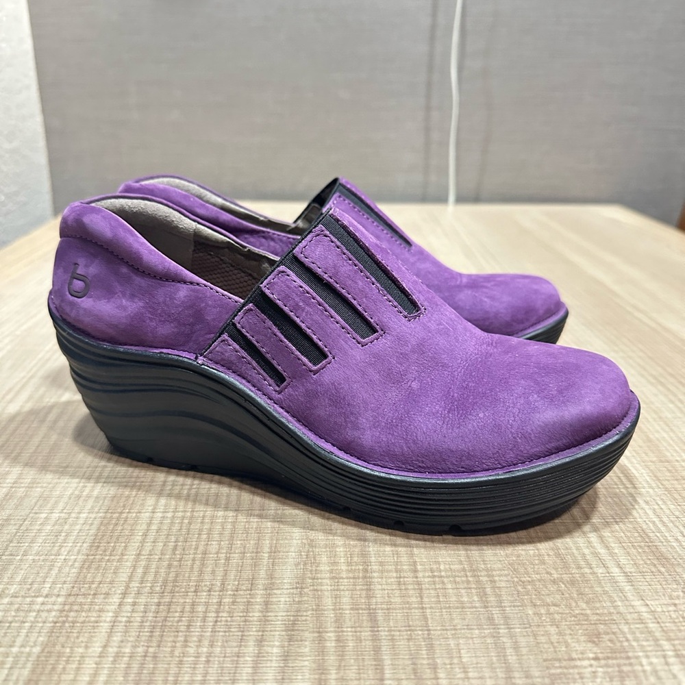 NWOB Bionics Purple Leather Wedge Shoe size 8 - Picture 3 of 8